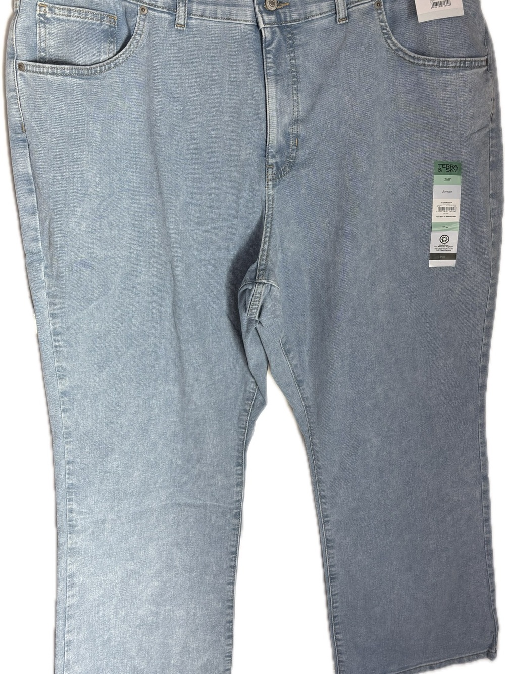 NWT Terra & Sky Plus Size 26W Bootcut Leg Jeans Light Wash
